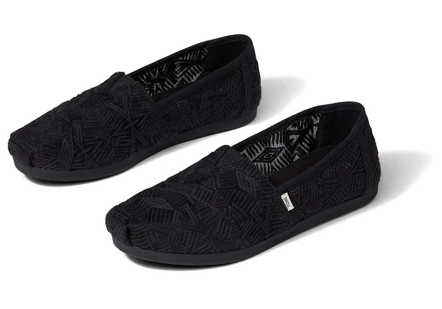 Toms Alpargata Geo Lace Espadrille Black - Womens - 71048-IUOJ